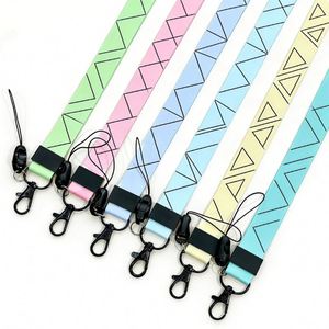 Custom logo Heat Transfer Printing Nylon <b>Polyester</b> <b>Lanyard</b> for Mobile Phone Keychain Employee Card - Product Image 1