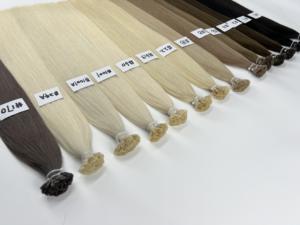 Extensiones de Cabello con Punta Plana de Queratina Italiana Pre-Adherida <span class=keywords><strong>AVIVA</strong></span> al por Mayor, Cabello Humano Europeo Virgen de Doble Trama - Product Image 2