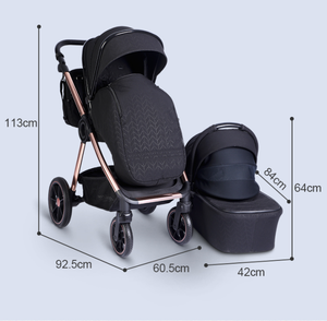 Étiquette personnalisée, pour poussette 3 en 1, jouet, cadre en aluminium, noir marine, gris, été, pour femmes, 2021 - Product Image 4