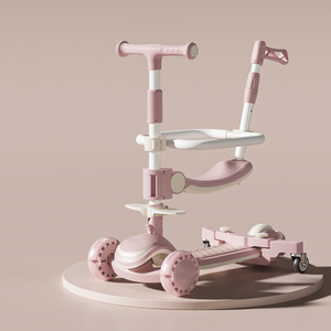 Trottinette pour enfants à trois roues avec siège réglable en hauteur et poignée de poussée pour les enfants de 3 à 6 ans, style moderne - Product Image 4