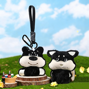 LLavero de cachorro de abeja de felpa suave, cordones personalizados, colgante de mochila escolar, venta al por mayor, monedero de muñeca, dijes, llavero de regalo pequeño, llaveros - Product Image 1