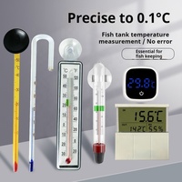 Luxury Glass Thermometer with Suction Cup Eco-Friendly Aquarium Water Temperature Measuring Instrument