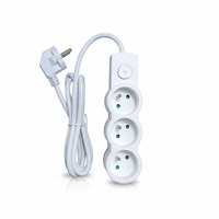 Prise 16A, interrupteur à 4 positions, 4 prises électriques pour usage domestique, longueur de câble de 1,5 m, prise 16A