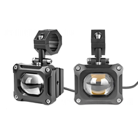 Lumière forte pour moto avec lentille jaune lumière blanche projecteur LED feux de route/feux de croisement phare de conduite auxiliaire avec interrupteur à bouton