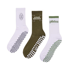Бесплатный образец, низкий MOQ, нескользящие носки для йоги, индивидуальный дизайн, женские носки для пилатеса, вязаные носки для йоги средней длины - Product Image 2