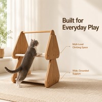 Hamac moderne pour chat à 2 niveaux, tour d'escalade en bambou pour chat, perchoir d'observation pour chat d'intérieur