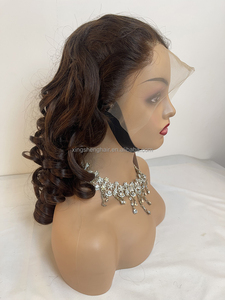 Vente en gros de perruques Lace Front Wig brésiliennes Cheveux humains Remy sans colle, dentelle transparente, petite taille de bonnet pour femmes noires - Product Image 3