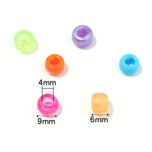 Pièces décoratives <span class=keywords><strong>en</strong></span> résine pailletée de 9 mm, accessoires à grand trou pour la coiffure des tresses d'enfants - Product Image 3