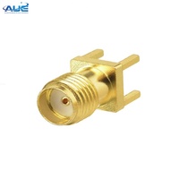 Adaptador coaxial RF de soldadura recta Conector de montaje de borde de panel PCB hembra SMA