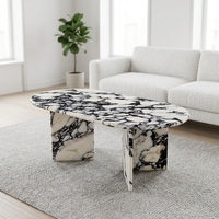 Table basse en marbre naturel Calacatta Viola de luxe personnalisée pour salon, Newstar Stone Furniture, couleur violet