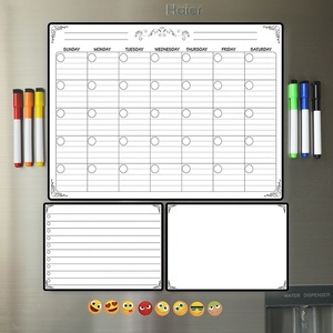 Tableau blanc magnétique pour réfrigérateur, planificateur mensuel des repas, planificateur hebdomadaire avec autocollants pour la cuisine - Product Image 3