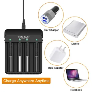 3.7 v li-ion 16340 18350 18500 18650 26650 batteries rechargeables chargeur de batterie à 4 emplacements