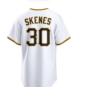 Camiseta de béisbol blanca para hombre de los Piratas SKENES # 30 CLEMENTE # Uniforme de Fanático de Manga Corta con 21 Números y Nombres Cosidos - Product Image 3