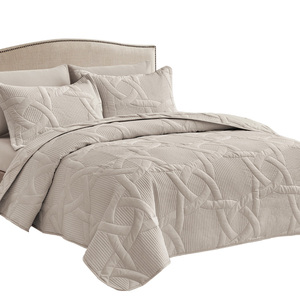 Ensemble <span class=keywords><strong>de</strong></span> literie luxueux 6 pièces, <span class=keywords><strong>taille</strong></span> Queen, jacquard en polyester, couvre-<span class=keywords><strong>lit</strong></span> matelassé 220x240, technique <span class=keywords><strong>de</strong></span> tissage inspirée des hôtels - Product Image 4