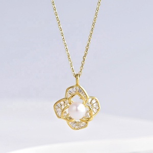 Collar circular personalizado de plata 925 chapado en oro, para mejor amiga, mamá, minimalista, vintage, delicado, con perlas, para damas. - Product Image 1