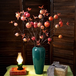 Rama de Granada Artificial CallaFloral, Decoración de Espuma para el Hogar y Bodas, Naranja, Rosa, Rojo, Rama Individual MW25351 - Product Image 1