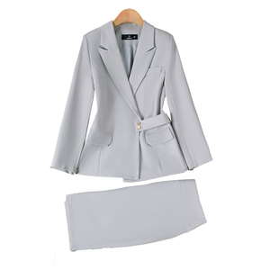 Mới Mùa Thu Bộ Sưu Tập Của Phụ Nữ Cộng Với Kích Thước Kinh Doanh Tuxedo Phù Hợp Với Màu Rắn Blazer Quần Thiết Lập Phụ Nữ 'Thanh Lịch Chải Chuốt Yếu Tố Cần Thiết - Product Image 1