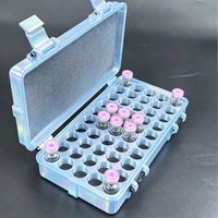 Boîte de rangement en plastique PETG de qualité alimentaire imprimée en 3D, 50 compartiments, étui de voyage pour la protection des échantillons en flacon