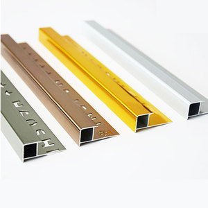 Factory Modern Design 12.5mm Aluminum Alloy <b>Square</b>-Shaped Tile Trim Profile Moulding Exterior Wall Flooring Corner Protection - Product Image 4