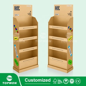 Soporte de exhibición de suelo de cartón corrugado de prototipado rápido de alta calidad, soporte de exhibición de papel Kraft de suelo emergente personalizado - Product Image 2