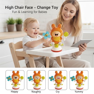Jouet <span class=keywords><strong>d</strong></span>'alimentation pour bébé, activité de table avec ventouse puissante, expressions amusantes changeantes, cadeau éducatif pour les tout-petits - Product Image 2