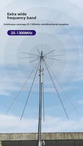 D3000N discone เสาอากาศ CB VHF 25-3000MHz แนวตั้งโพลาไรซ์สำหรับ SDR วิทยุรับส่งการสื่อสาร D3000 antenn - Product Image 1