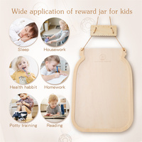 Pot à récompenses Montessori en bois avec étoiles colorées pour enfants, tableau des étoiles, tableau des tâches, pot à récompenses éducatif pour l'apprentissage de la propreté