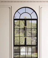 Ventana Arqueada con Marco de Aleación de Aluminio, Pantalla Magnética, Estilo Abatible, Persiana Enrollable, Aislamiento Térmico