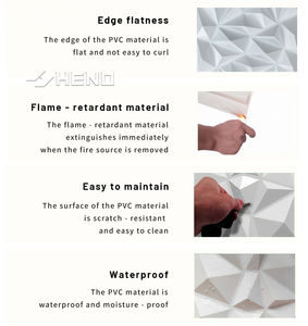 Panneau mural 3D en PVC géométrique moderne Wayon, personnalisable pour salon, chambre, bureau, hôtel, facile à installer, imperméable - Product Image 6