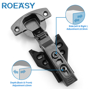 ROEASY <span class=keywords><strong>Charnière</strong></span> d'armoire en <span class=keywords><strong>bois</strong></span> à <span class=keywords><strong>cadre</strong></span> en aluminium hydraulique dissimulé <span class=keywords><strong>Charnière</strong></span> de meuble papillon africain à fermeture en douceur avec crochet - Product Image 3