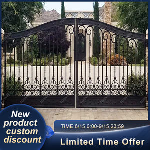 XIYATECH Chine villa professionnelle de luxe utilisé simple arc en <span class=keywords><strong>fer</strong></span> <span class=keywords><strong>forgé</strong></span> décoratif métal portes principales à vendre - Product Image 2