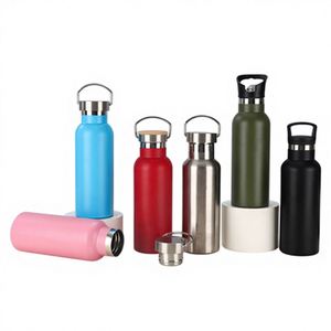 Custom Powder Coated Large Mouth Handle 304 Stainless Steel Insulation Portable Wide Mouth Sports Water <b>Bottle</b> Flask With Handle - Product Image 1