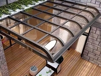 Auvent de garage en polycarbonate avec structure en aluminium, à commande manuelle, pour balcon, protection solaire et résistance à l'eau