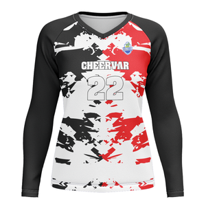 เสื้อวอลเลย์บอลแขนยาวสำหรับผู้หญิงซับเหงื่อเสื้อวอลเลย์บอลดีไซน์คอวี - Product Image 3