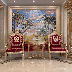 Poltrona Antica in Legno Massello Dorato Stile Rococò Europeo per Sala Riunioni / Soggiorno di Palazzo - Product Image 2