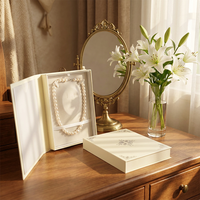 Boîte de rangement pour colliers de style livre vintage, type à rabat, étui à bijoux pour perles, emballage cadeau pour la vente au détail