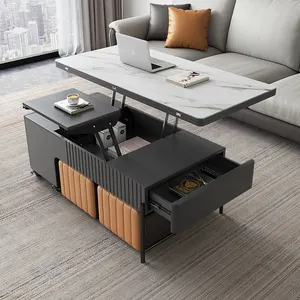 Wholesale Price Modern Multifunction Folding Particle Board Brown 120*60*45Cm Coffee Table