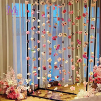 Guirlande de fleurs artificielles roses MILE, guirlande de fleurs suspendue pour plafond, décoration de mariage, fleurs en soie pour décoration de plafond de mariage