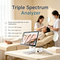 Analyseur facial et capillaire 2-en-1 à triple spectre, détecteur de peau et de cheveux à triple spectre, test des follicules pileux, appareil de salon