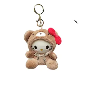 Ruunjoy 12cm Sanrio My Melody yuguidog boneca de pelúcia anime saco kawaii pingente macio bonito Olá Kt Ornamentos mini chaveiro de pelúcia