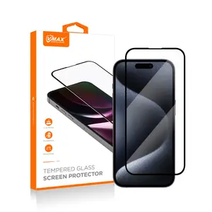 Protecteur d'écran de téléphone portable en verre trempé Vmax 2.5D Silk Print Anti-explosion 9H pour iPhone 15 14 13 12 11 Pro Max X XS XR