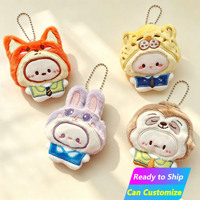 Porte-clés en peluche personnalisé en forme d'animal, jouet mignon de dessin animé, pendentif de sac à dos en peluche, décoration, cadeau d'anniversaire, vente en gros