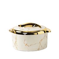 KZR Ensemble de casseroles de luxe modernes en acier inoxydable, boîte isotherme en PU blanc marbré pour la sécurité en camping et en cuisine