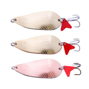 Vente en gros d'appâts Spinner en métal lourd double couche SP217 8cm 43g cuillère leurres de pêche avec <span class=keywords><strong>lame</strong></span> de coeur rouge - Product Image 1