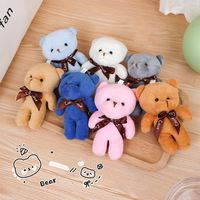 Porte-clés en peluche ours en peluche de 4 pouces, vente en gros d'usine, mini-jouet porte-clés, pendentifs cadeaux pour machine à griffes