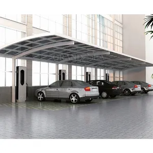 Large 12x20 20x20m Polycarbonate Roofs Metal Carport Garage Arched Roof Canopy Outdoor Aluminum Carport for car