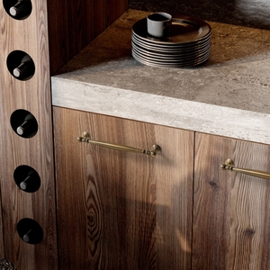 Poignée <span class=keywords><strong>de</strong></span> meuble en laiton <span class=keywords><strong>de</strong></span> style Mid-Century français, finition bronze antique, à trou unique, pour cuisine et armoire <span class=keywords><strong>de</strong></span> style rétro américain - Product Image 4