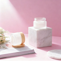 Bouteille cosmétique 5ml 10ml 20ml 30 ml 50ml 100ml 150ml 200ml Bouteille de crème en verre ronde vide avec couvercle étanche dans un pot de crème en bois