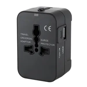 Adaptador de viaje de alimentación de viaje portátil con enchufe universal para iPhone 15 Cargador de pared USB tipo C para teléfono móvil