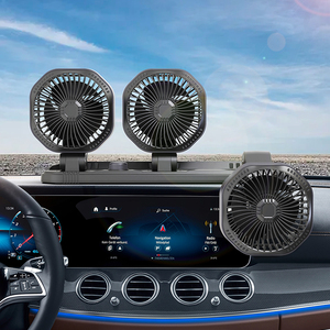 YATE 24V 12V USB Triple <b>Heads</b> 4 Inch Blade 12W Stepless Wind Speed Car <b>Fan</b> for Dashboard Truck Boat Cabin Van - Product Image 1